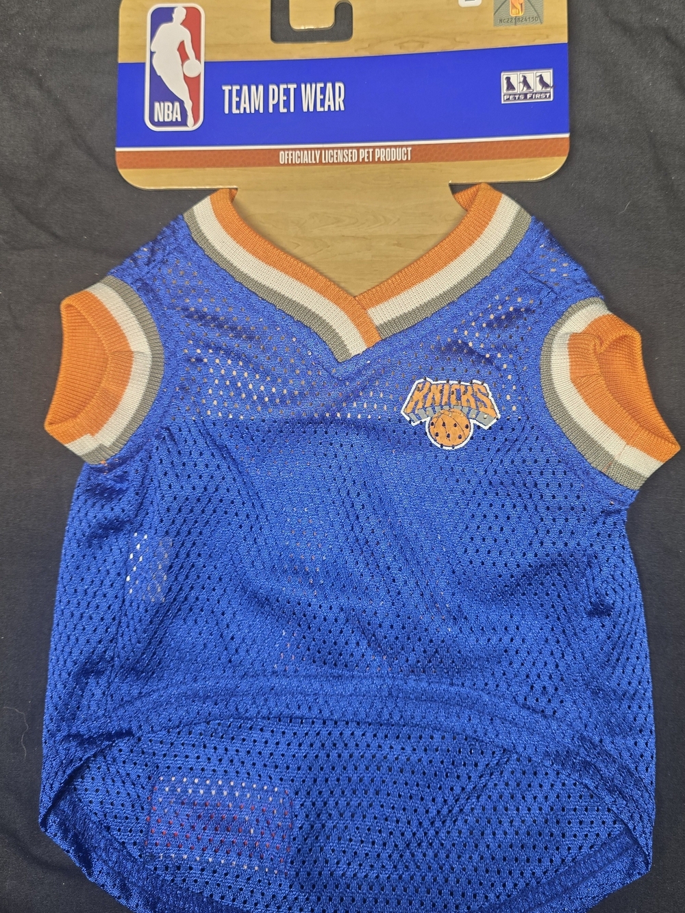 New York Knicks Blue & Orange Mesh Pet Jersey SMALL